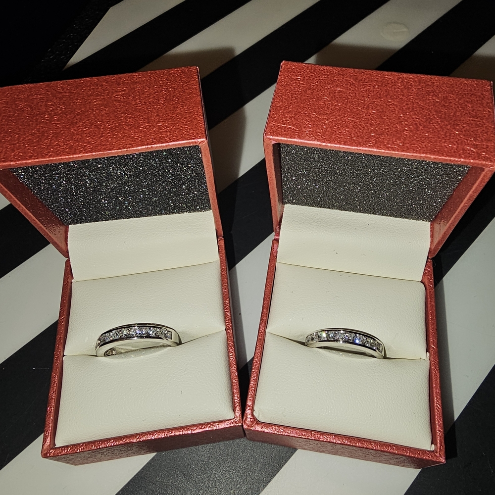BERRICLE Rhodium Plated Sterling Silver Cubic Zirconia Wedding Half Eternity